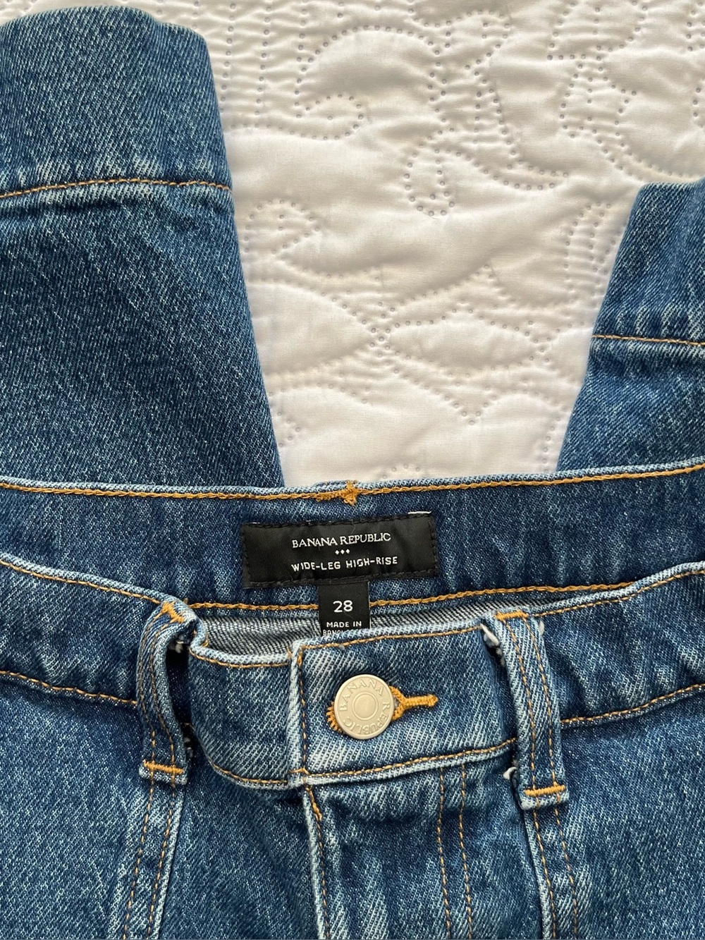 Banana Republic Dark Denim Wide Leg High Rise Patch Pocket Jeans 28 tag 30 x 29 - Picture 2 of 8